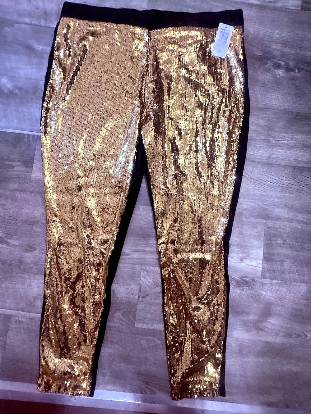 Torrid Full Length Signature Waist Sequin Legging Gold & Black 3X